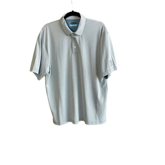 PGA Tour Blue and White Pattern Golf Polo Shirt Size Large - Picture 1 of 7
